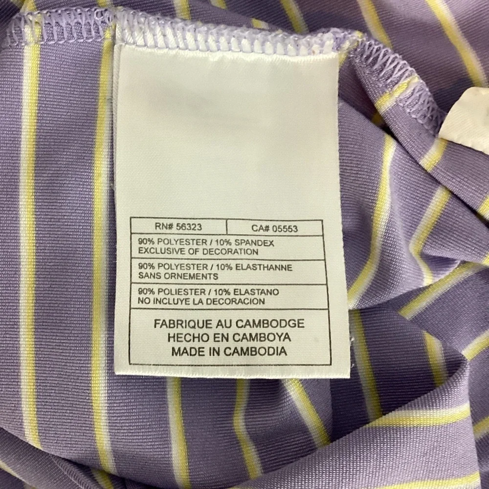 Nike Golf Purple Striped Sleeveless Polo Top XL